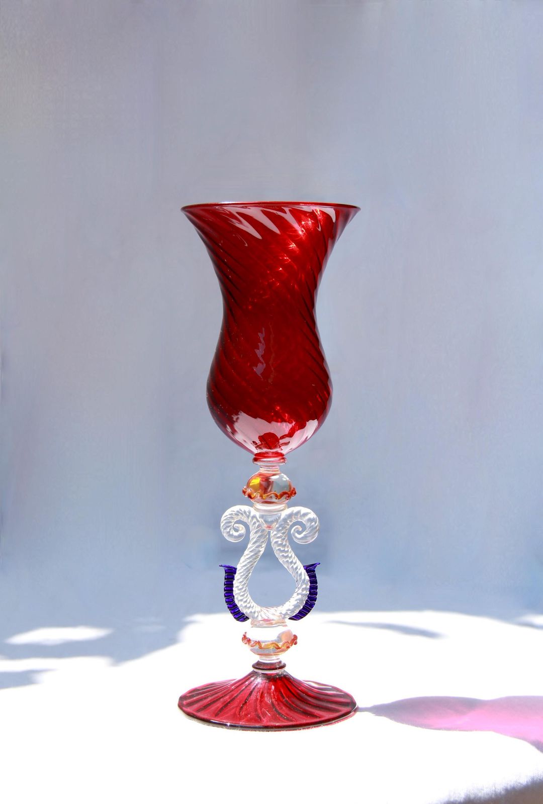 Strelitzia, Antique Murano Glass Goblet / Tipetto, Italy, 1950s photo 379.0