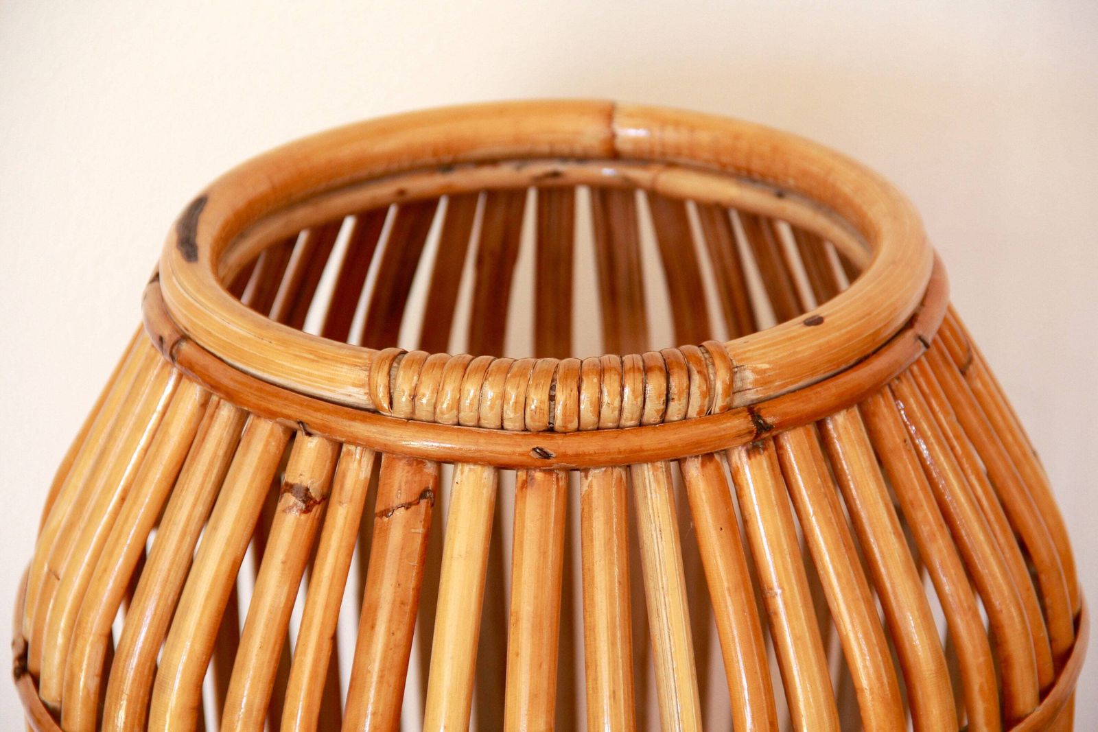 Cestello, Mid Century Vintage Bamboo Umbrella Stand / Basket, Italy, 1970s photo 288.0