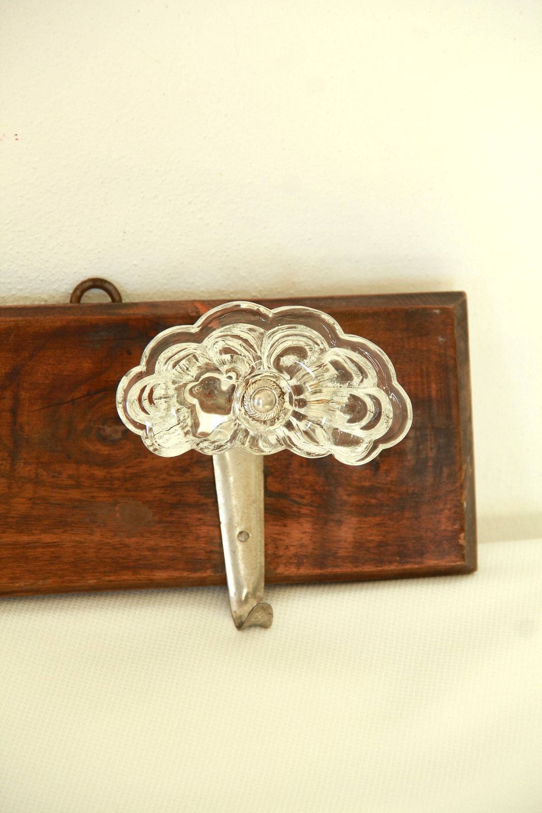 Trefiori, Antique Mid Century Glass And Wood Coat Rack, Italy, 1940s photo vinterior