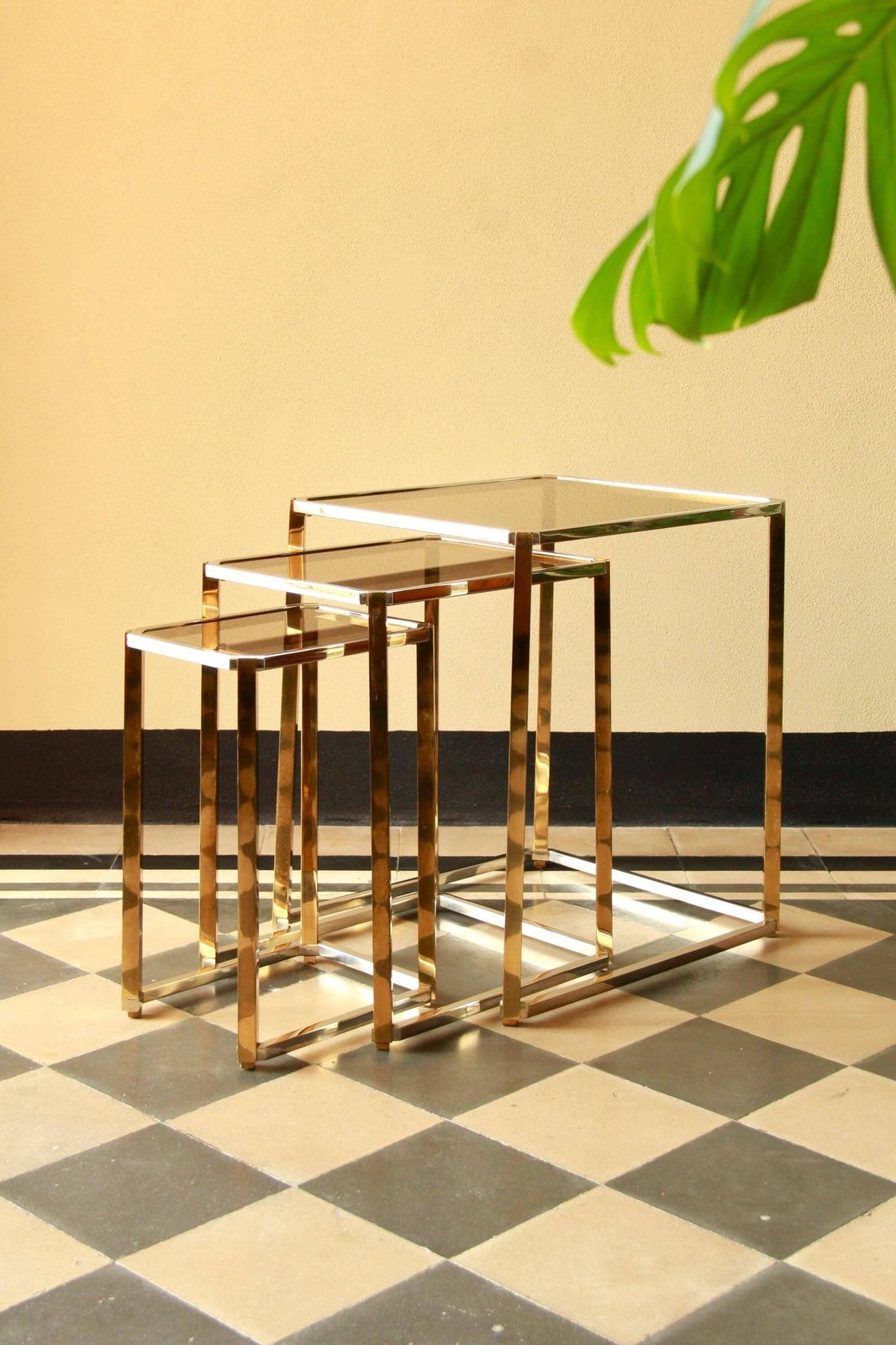 Trittico, Regency Nesting Tables, Set Of 3, Italy, 1970s