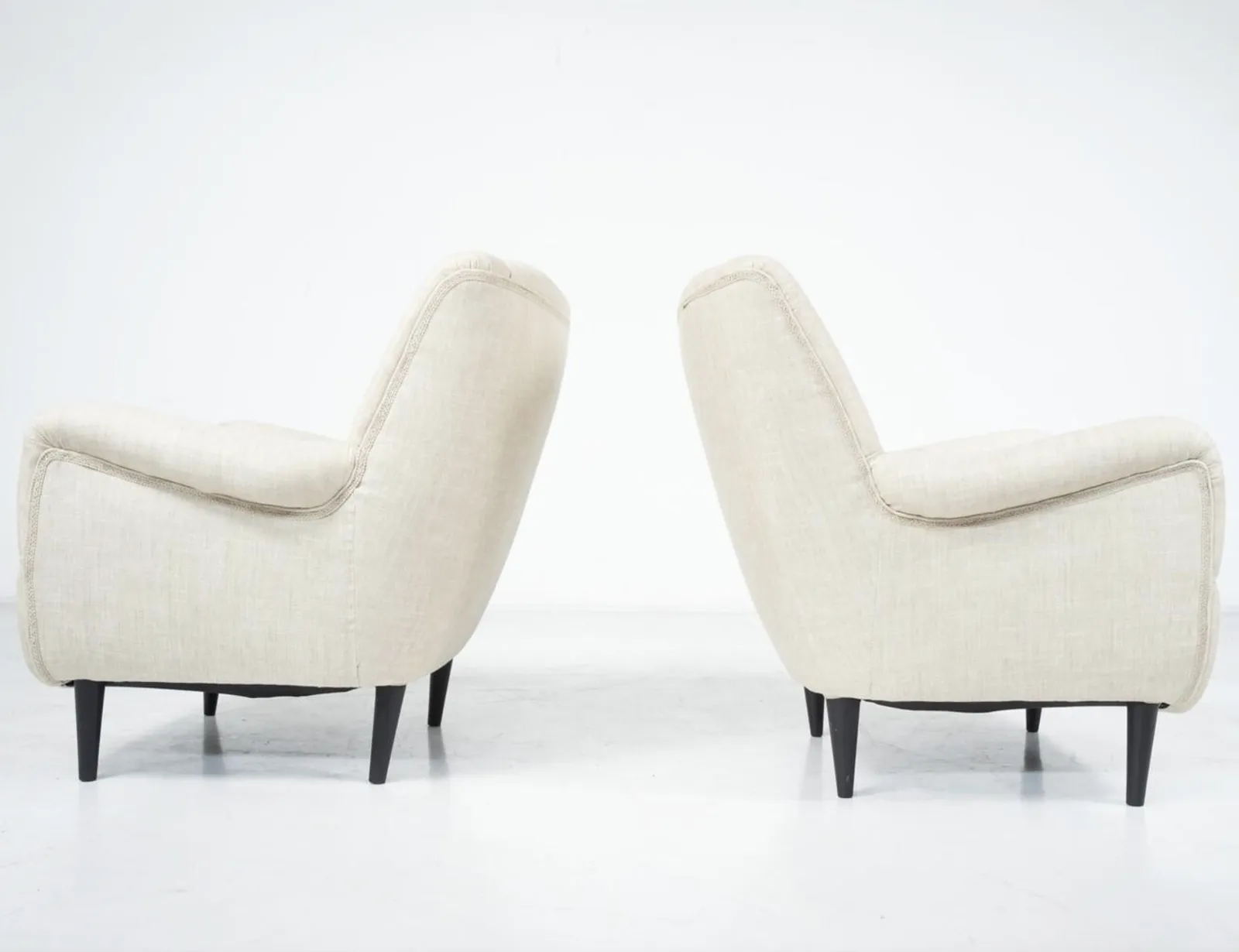 Furniture Pair Of Mid Century Italian Armchairs, Italy, 1960s – New Upholstery photo