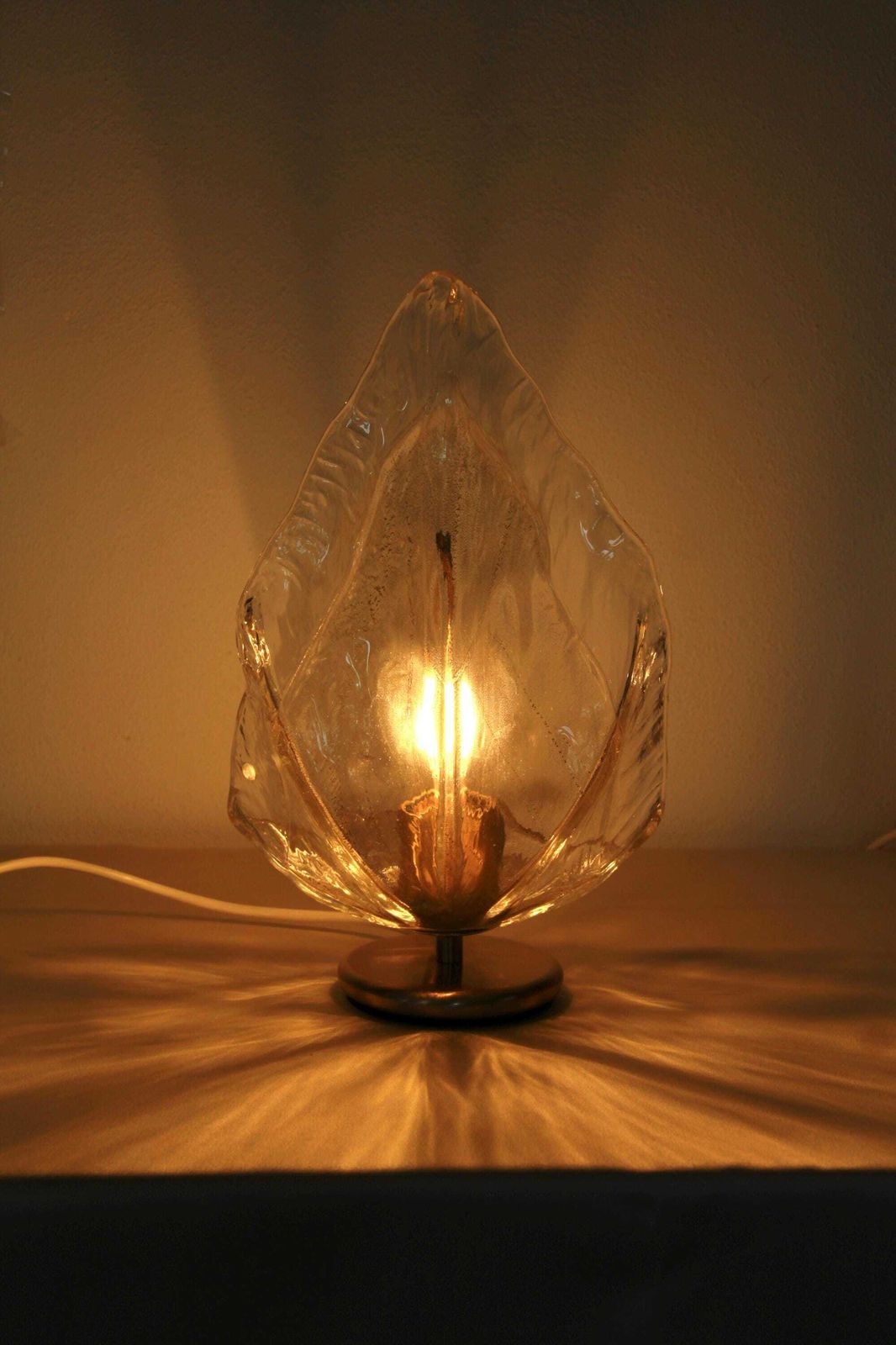 Foglie, Vintage Murano Gold Table Lamp By La Murrina, Italy, Set Of 2, 1970s photo vintage
