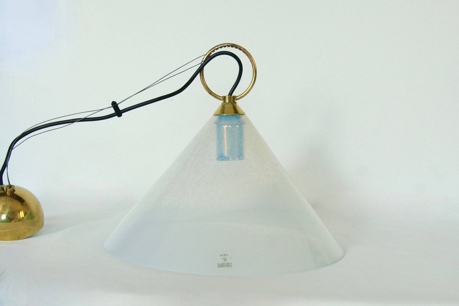 Clematide, Vintage Iridescent Murano Vetri Glass Ceiling Lamp, Italy, 1970s photo buy
