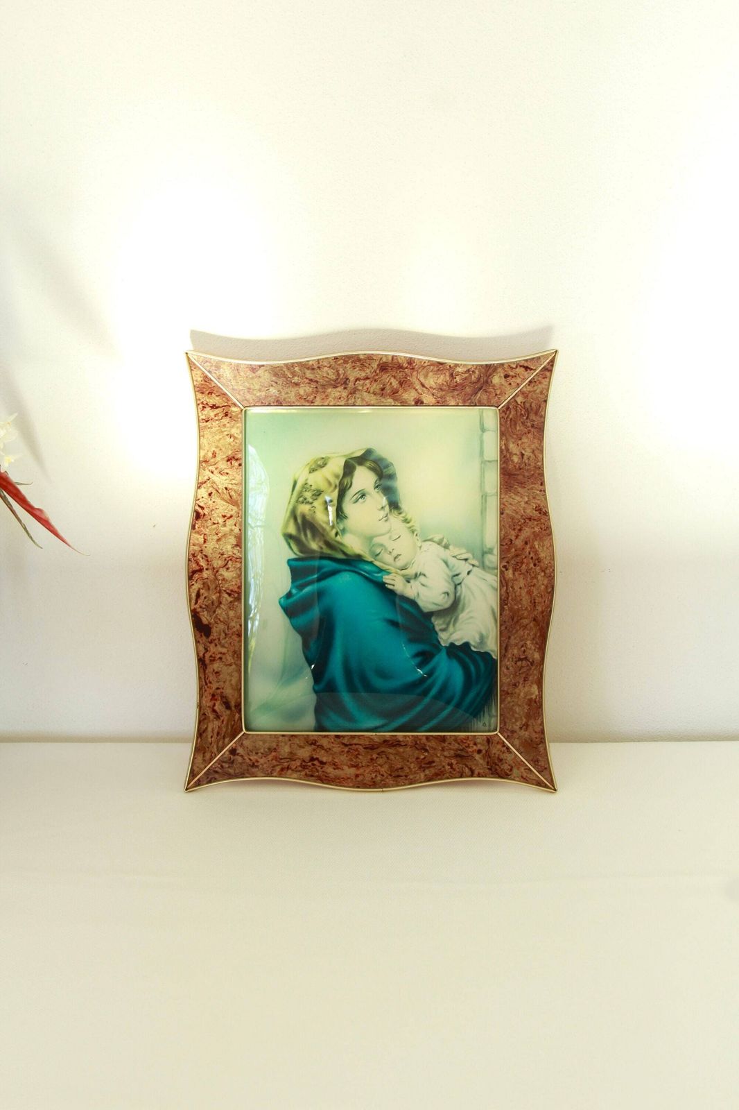 Madonna Del Riposo, Antique Maternity Painting, Italy, 1940s