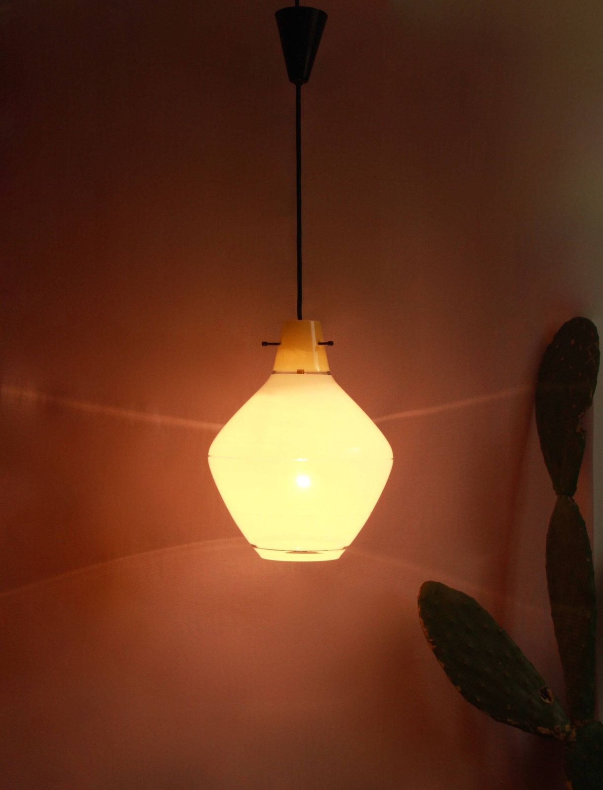 photo for sale Gialla, Mid Century Murano Ceiling Lamp / Pendant, Italy 1950s