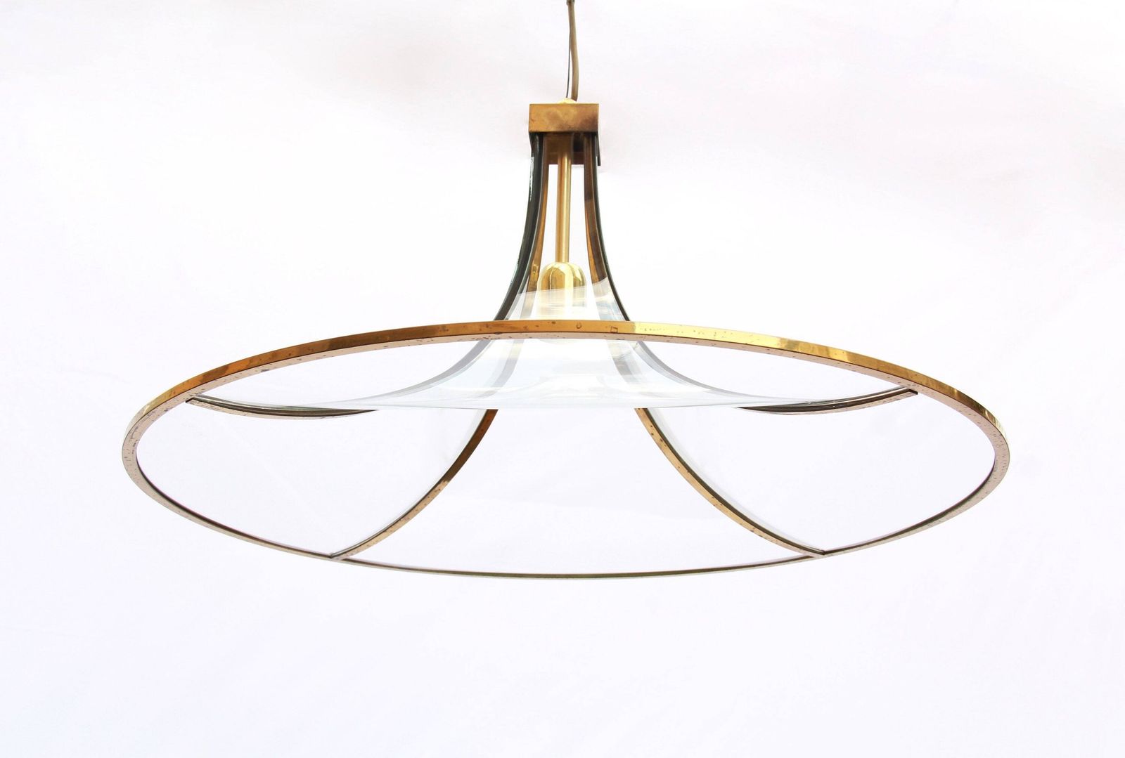 photo for sale Pagoda, Vintage Large Size Ceiling Lamp Designed By Angelo Brotto For Esperia, Italy, 1970s