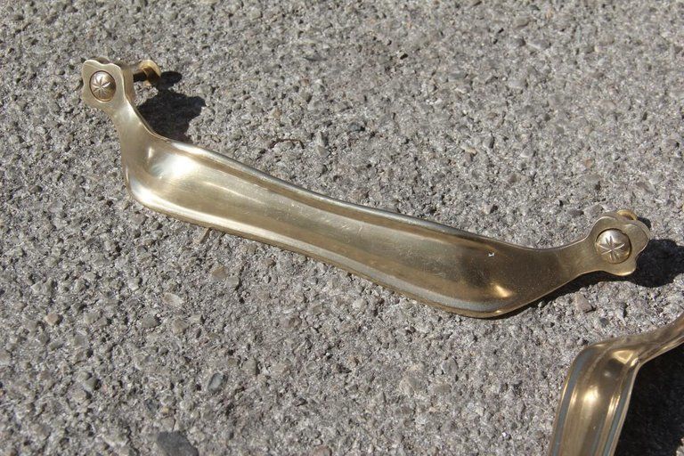 Pair Of Luxury Handles Midcentury Italian Design Carlo Mollino Style Gold Brass photo 2616.0