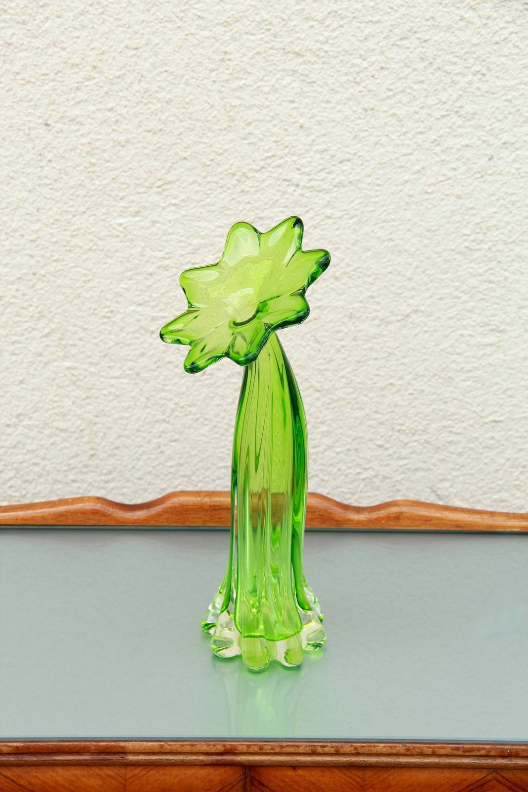 Gardenia, Vintage Hand Blown Murano Glass Vase, Italy, 1970s photo 289.0