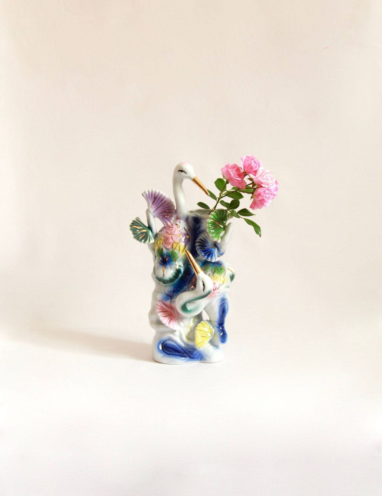 Aironi, Art Deco Porcelain Vase, Italy, 1940s