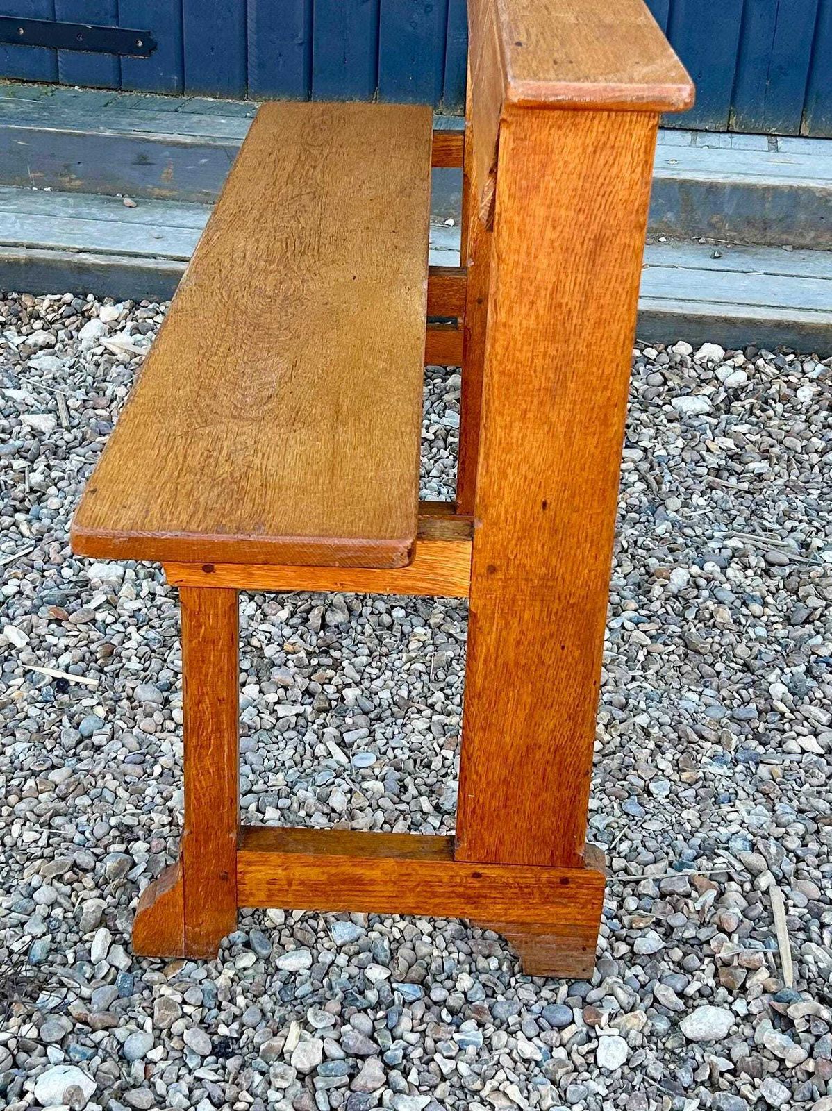 Gothic Oak Bench Wooden Kitchen Antique Vintage Retro Chair Seating Industrial Hall Side Victorian photo vinterior