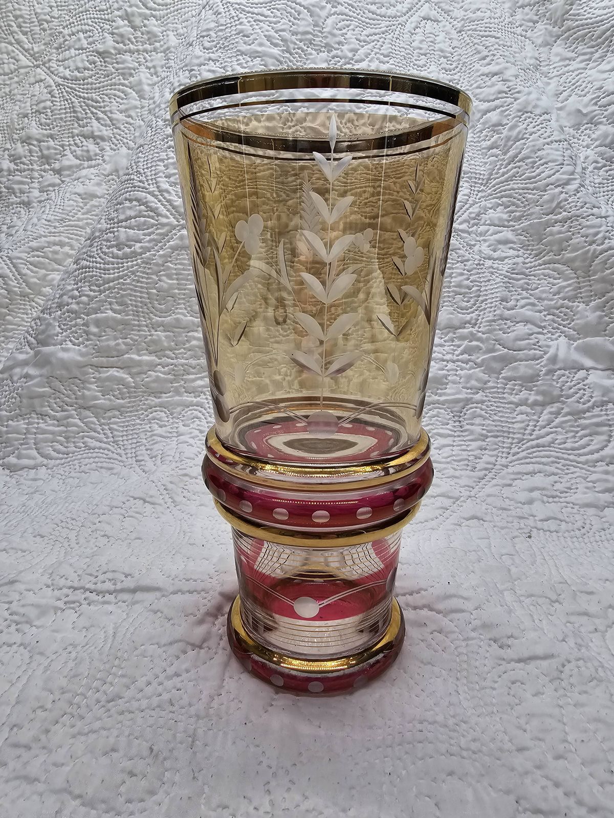 50s Vase With Gold And Burgundy Decor photo 68.0