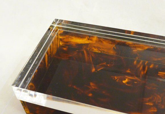 Jewelry Box In Faux Tortoiseshell And Acrylic Glass By Philippe Cheverny, 1970s photo buy