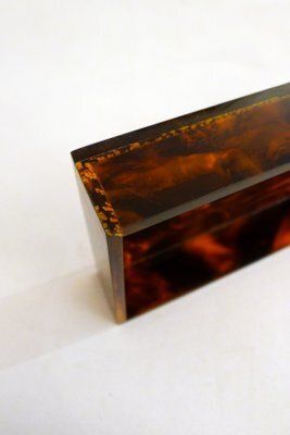 Jewelry Box In Faux Tortoiseshell And Acrylic Glass By Philippe Cheverny, 1970s photo vintage