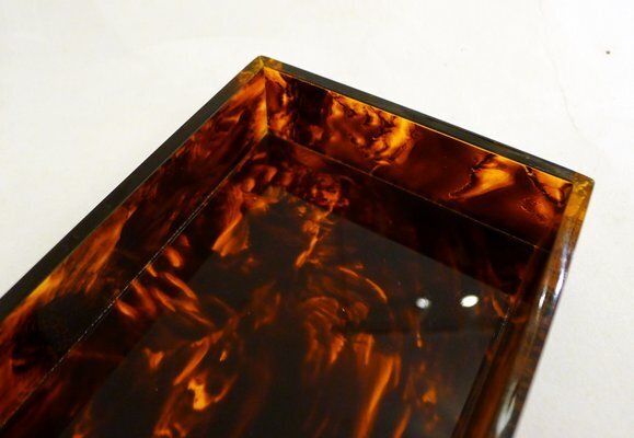 photo furniture Jewelry Box In Faux Tortoiseshell And Acrylic Glass By Philippe Cheverny, 1970s