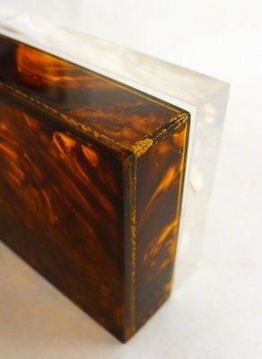Home Decor Jewelry Box In Faux Tortoiseshell And Acrylic Glass By Philippe Cheverny, 1970s photo