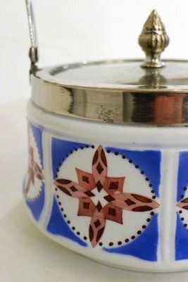 photo vinterior Art Deco Candy / Sugar Bowl In Earthenware And Metal From Gebrüder Mehner, Former Czechoslovakia, 1920s