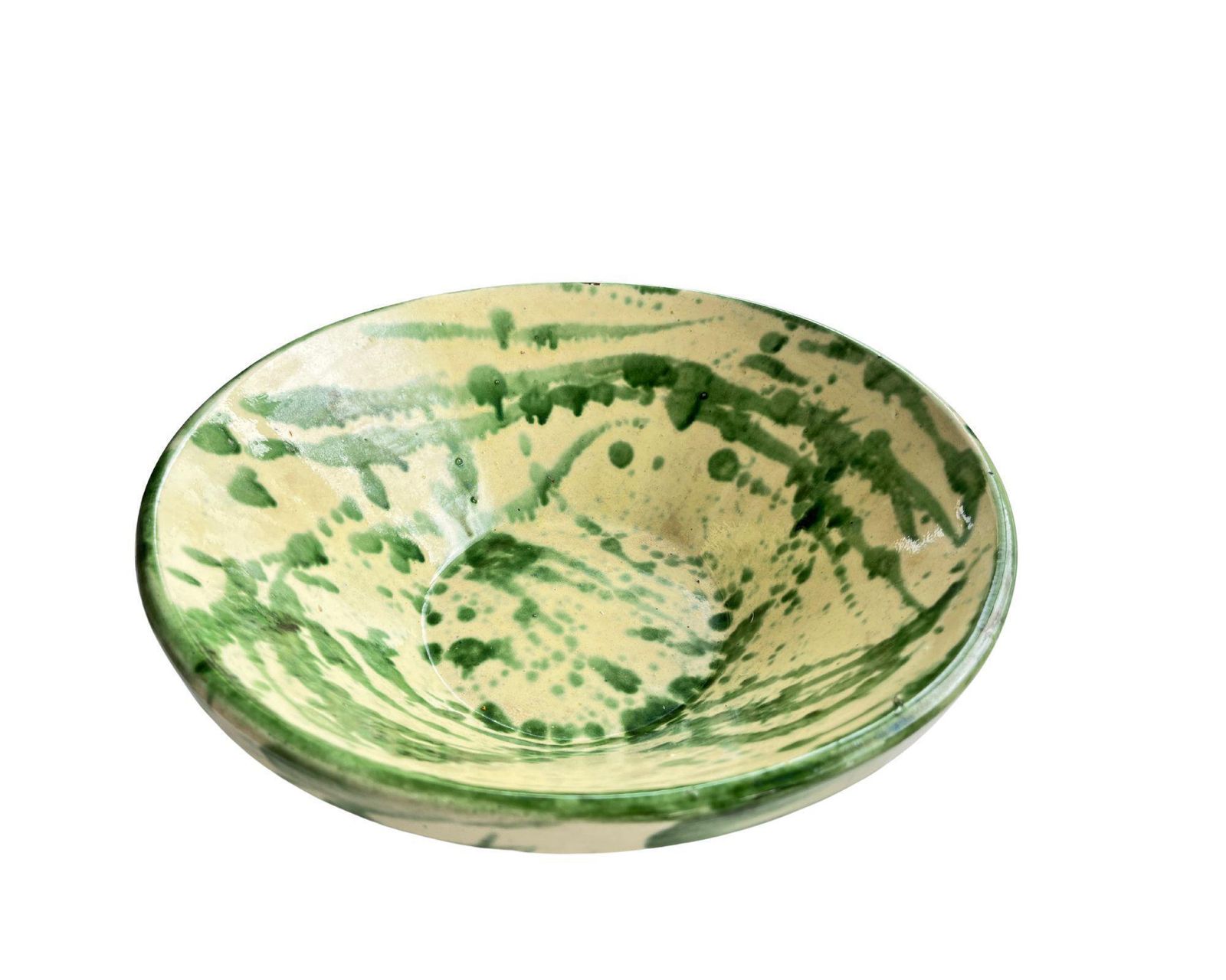 Spanish Lebrillo Ceramic Bowl | Green Table Center Piece | 14" (35cm) photo 353.0