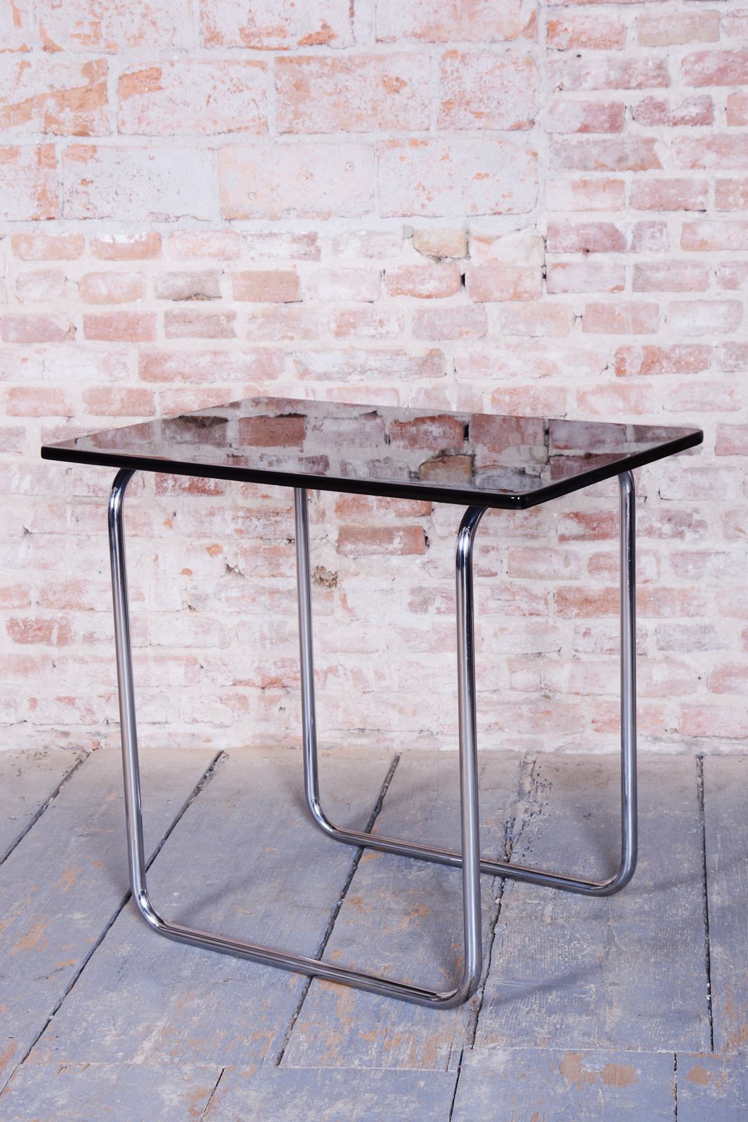 Restored Bauhaus Table, By Hynek Gottwald, Chrome Plated Steel, Czech, 1930s photo furniture