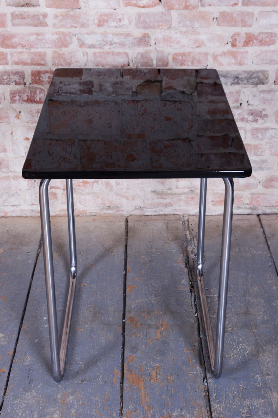 Restored Bauhaus Table, By Hynek Gottwald, Chrome Plated Steel, Czech, 1930s photo Furniture