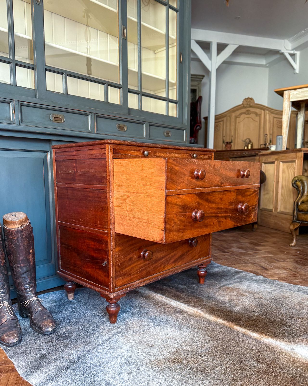 19th Century Mahogany Dressing Chest photo vintage