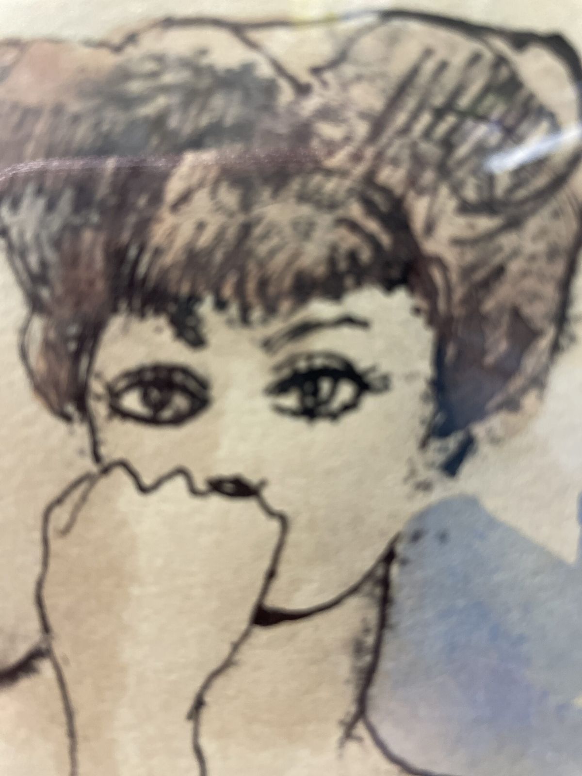 Portrait Of A Seated Model In Pen And Water Colour By Sydney D’horne Shepherd. (1909 To 1993) photo for sale