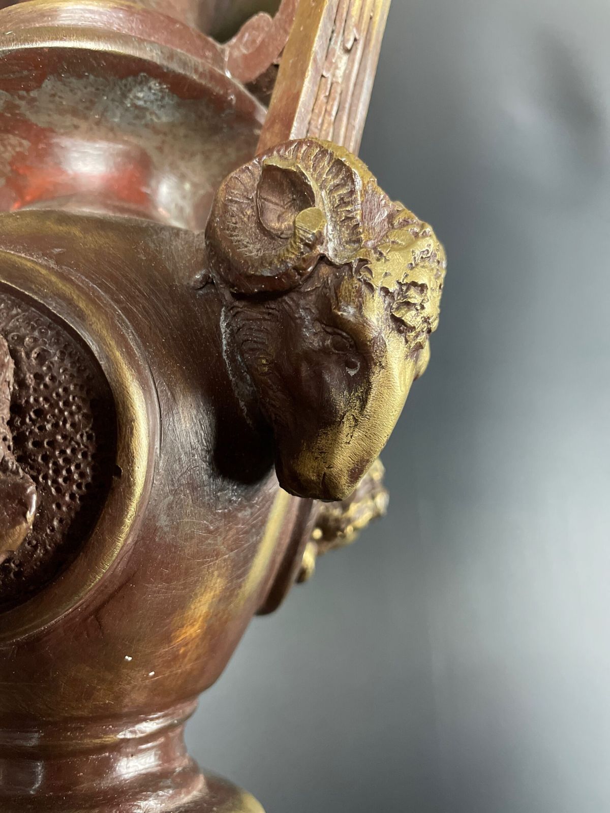 Elaborate Pair Of 19th Century Bronze Candelabra, With Amazing Patina. photo for sale