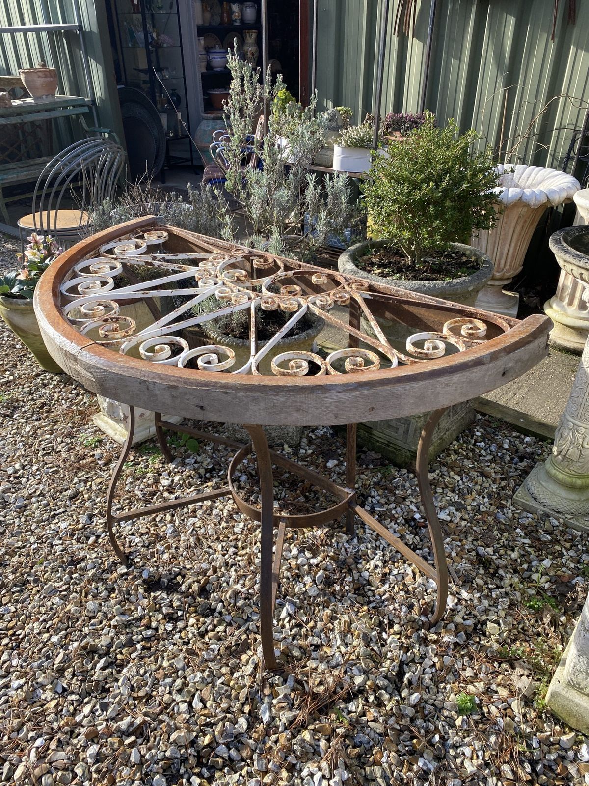 Italian Grill Console Table, Made From 19th Century Metal Grill