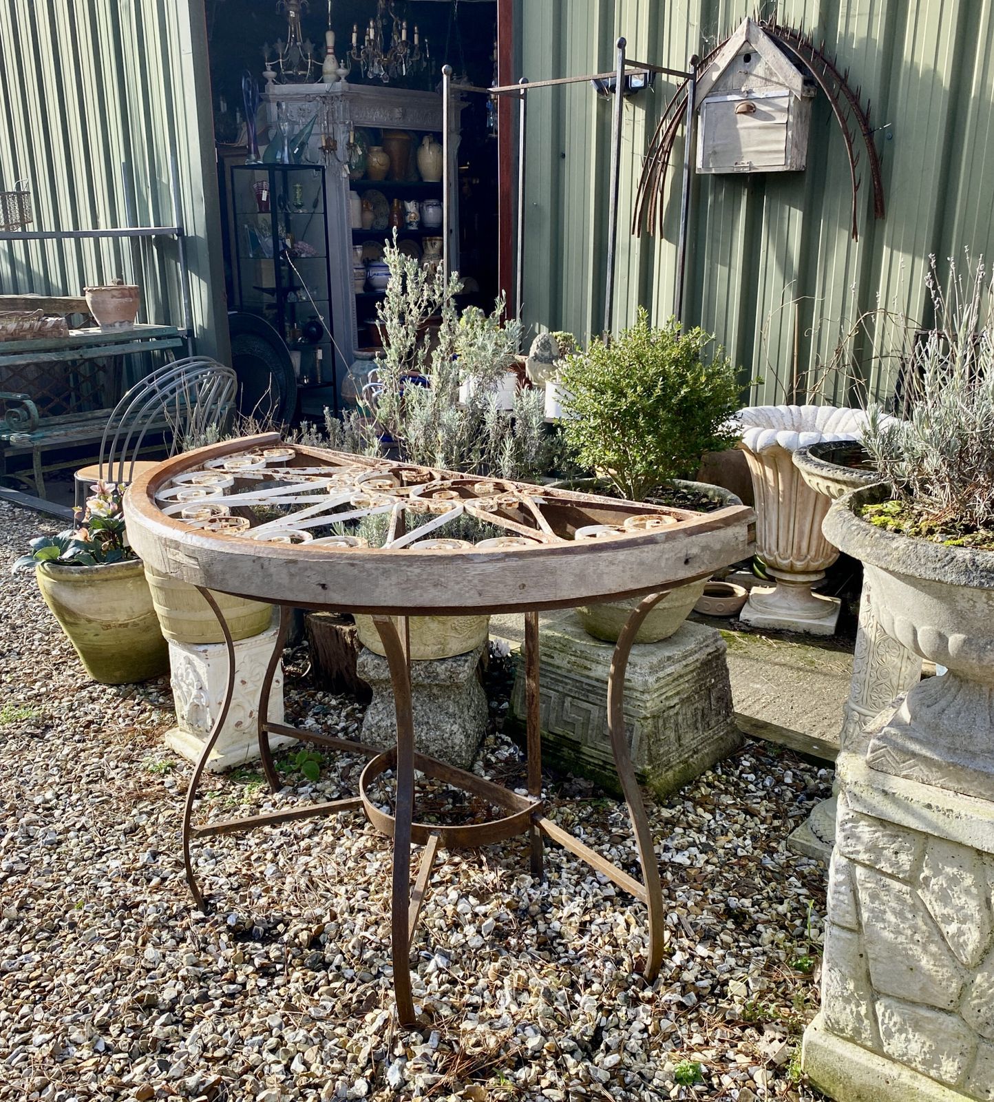 Italian Grill Console Table, Made From 19th Century Metal Grill photo furniture