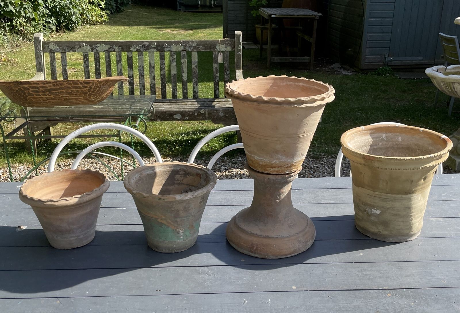 Collection Of Early Italian Terracotta Pots. photo furniture