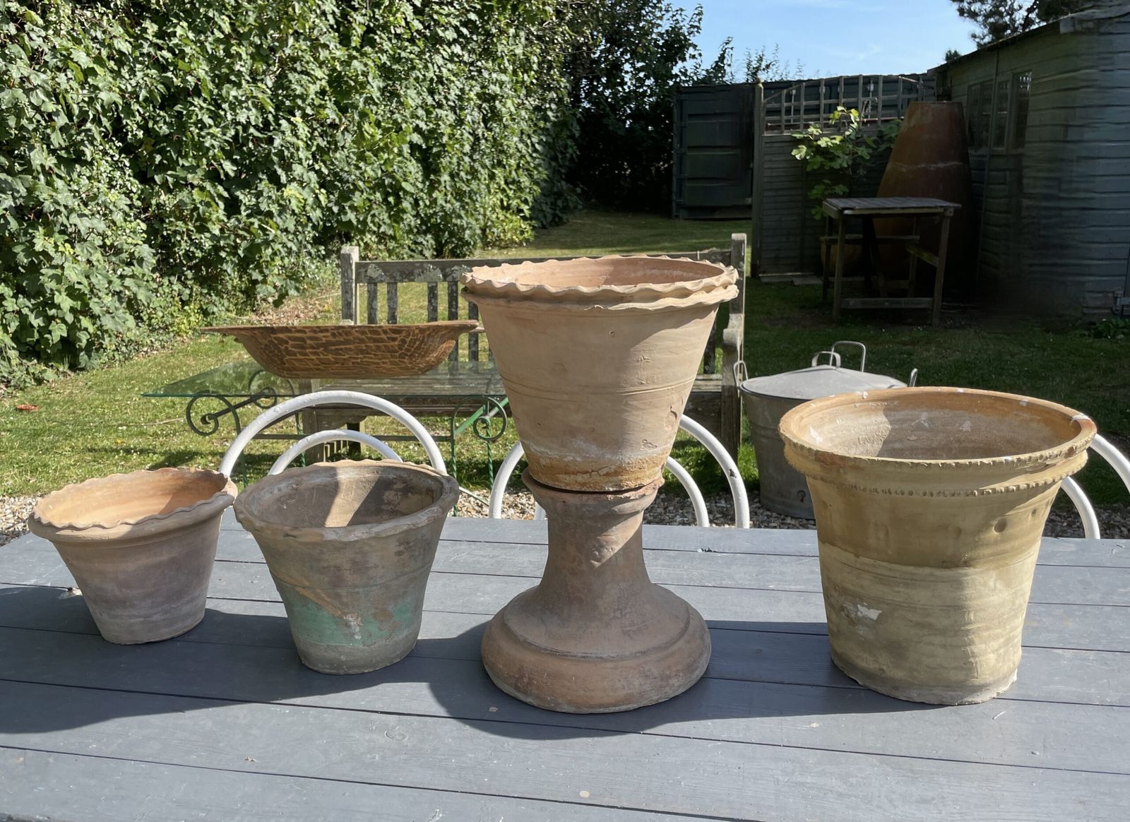 Collection Of Early Italian Terracotta Pots. photo for sale