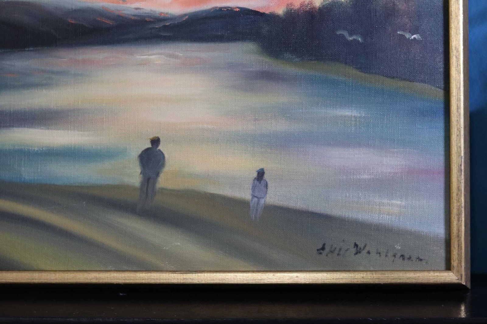 photo furniture Swedish Original Oil On Canvas Painting "A Walk"  By Eric Wahlgren  Vintage & Framed