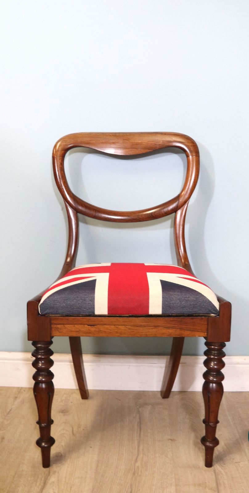 An Absolutely Delightful Pair Of Quality Victorian Solid Rosewood Framed Balloon Back Dining Chairs photo for sale