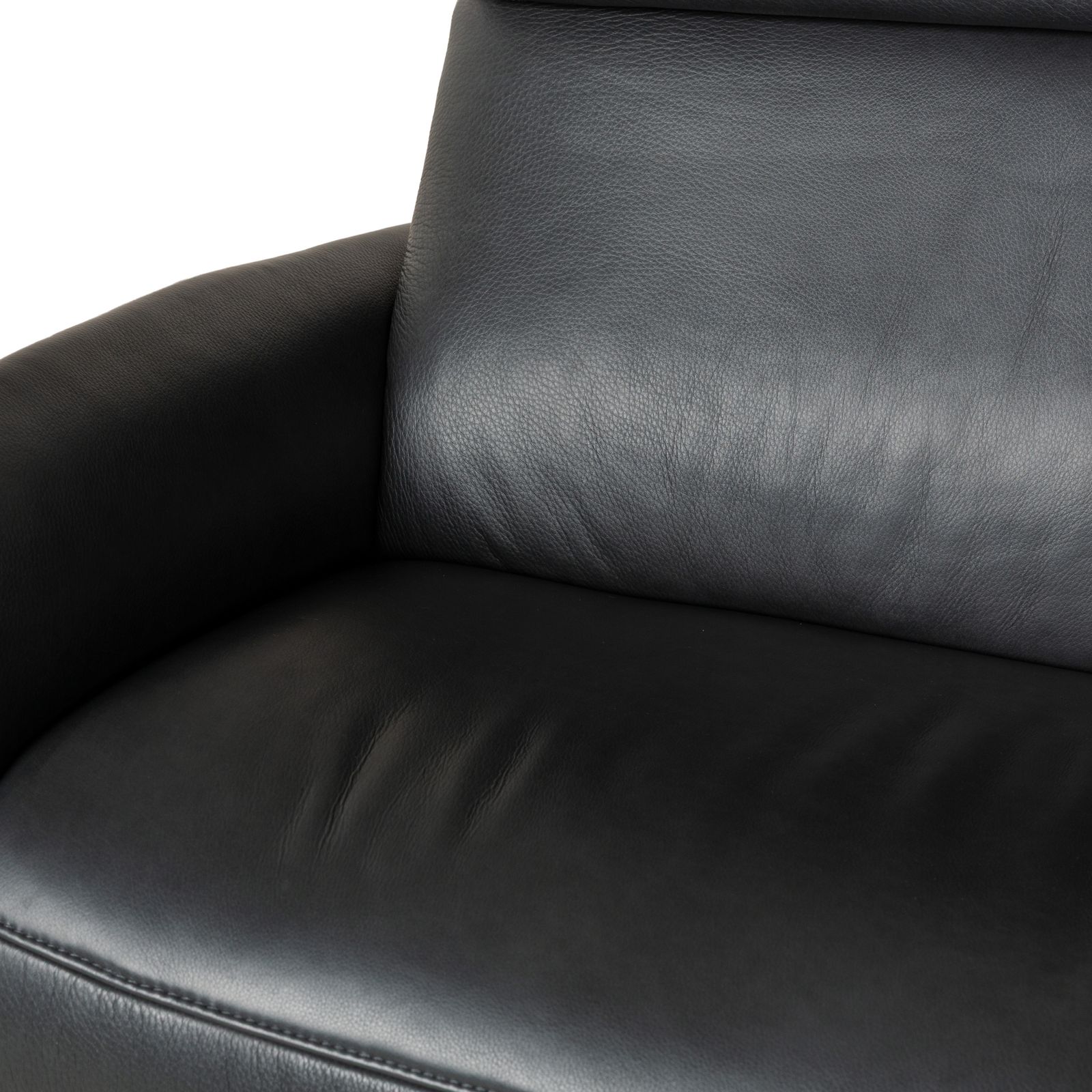 photo furniture Canapé 3 places Himolla Cumuly en cuir gris, à fonction manuelle