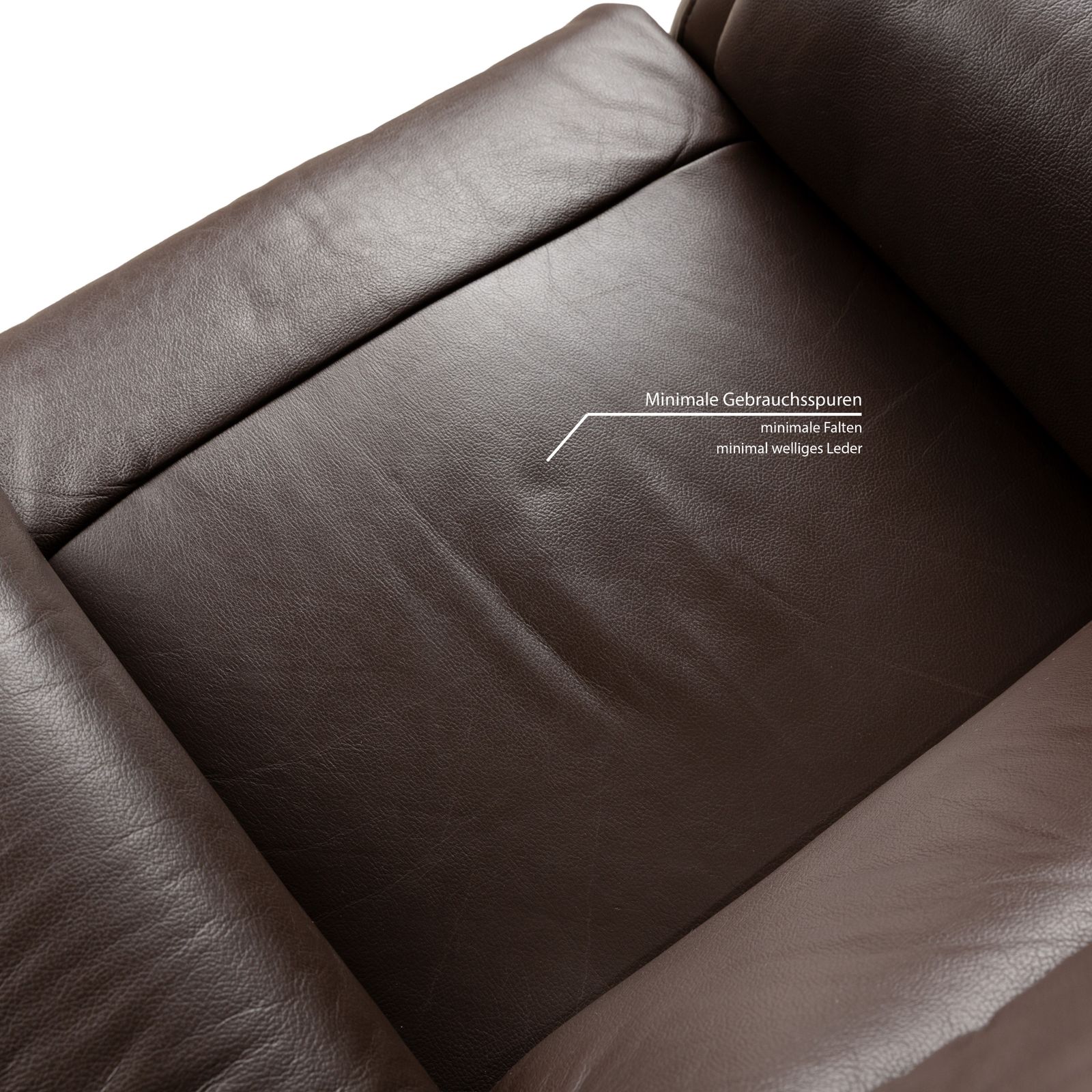 Fauteuil Hukla en cuir brun, fonction relaxation manuelle photo vintage