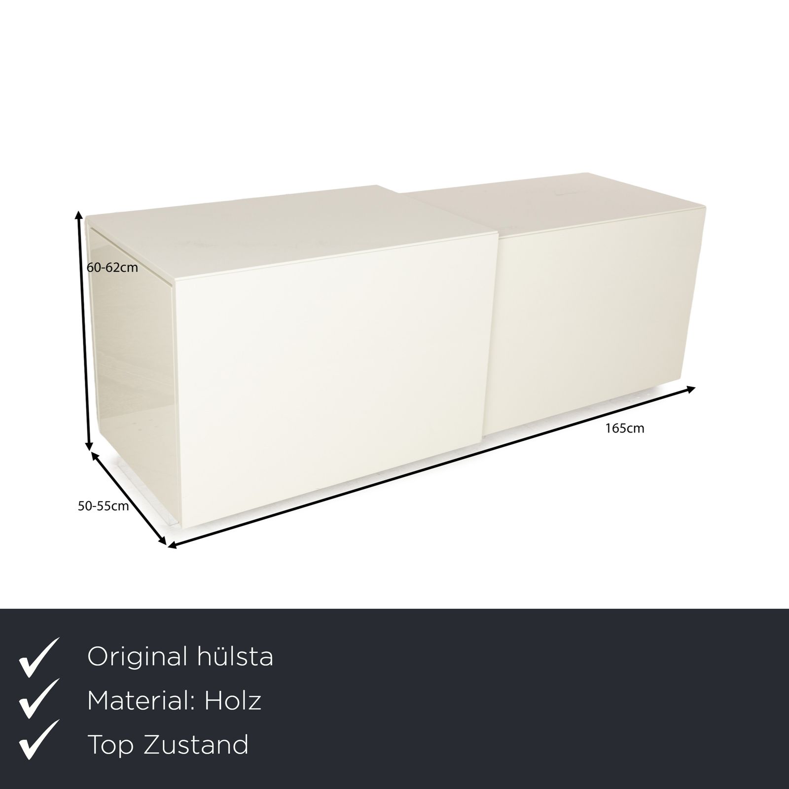Hülsta Lilac Wooden Sideboard White Cream High Gloss Function photo furniture