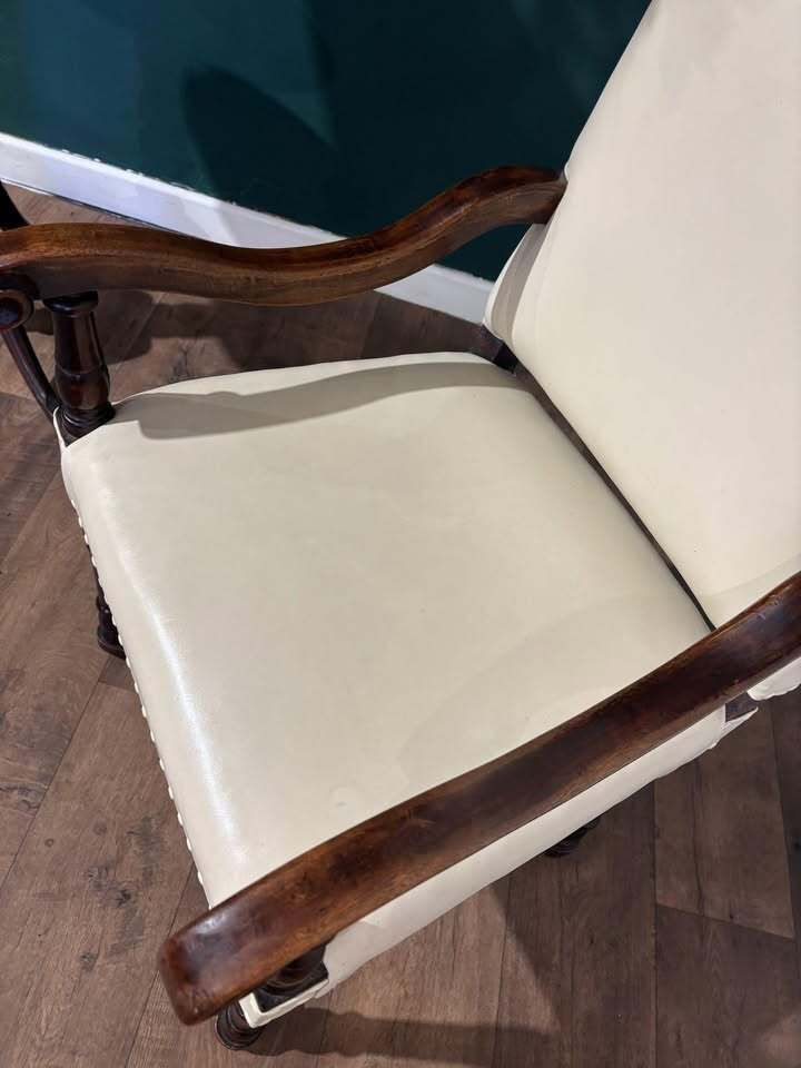 Leather Upholstered Side Armchair photo furniture