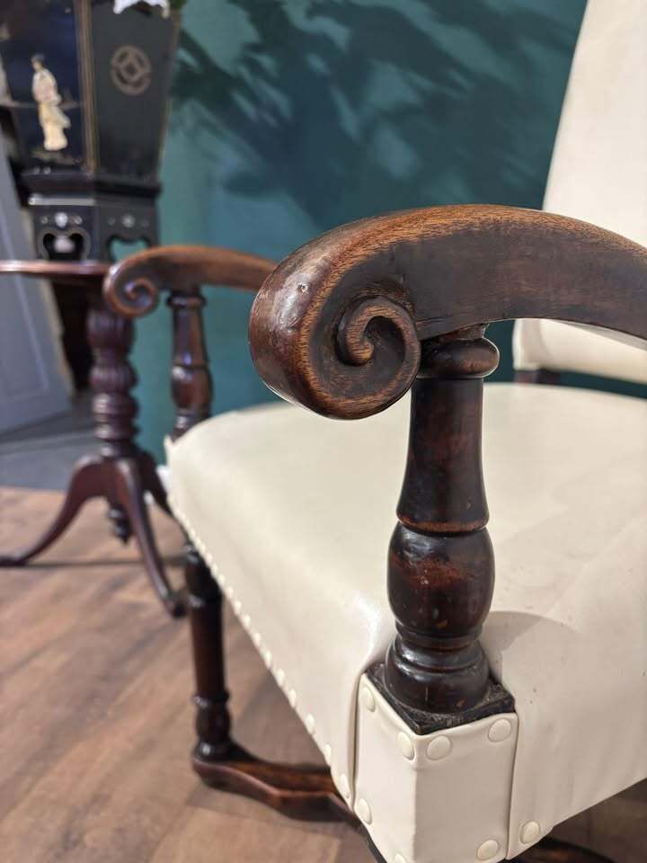 Leather Upholstered Side Armchair photo Furniture