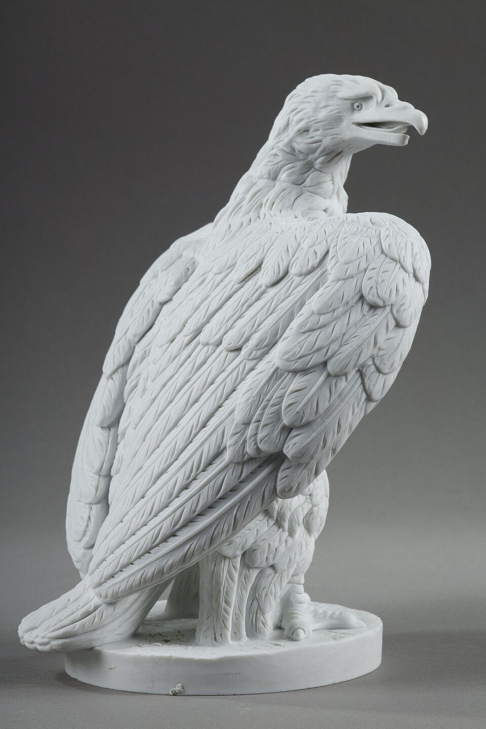 Pair Biscuit Sculptures Of Napoleon III Eagles photo vintage