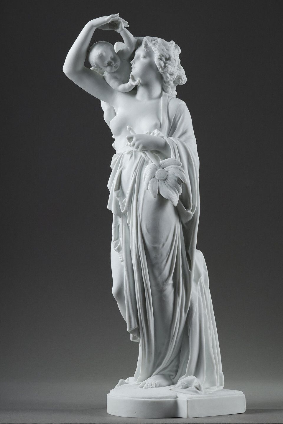 Pair Of Allegorical Figures Biscuit Porcelain, After Carrier Belleuse. European Work, Circa 1870 1880 photo vinterior
