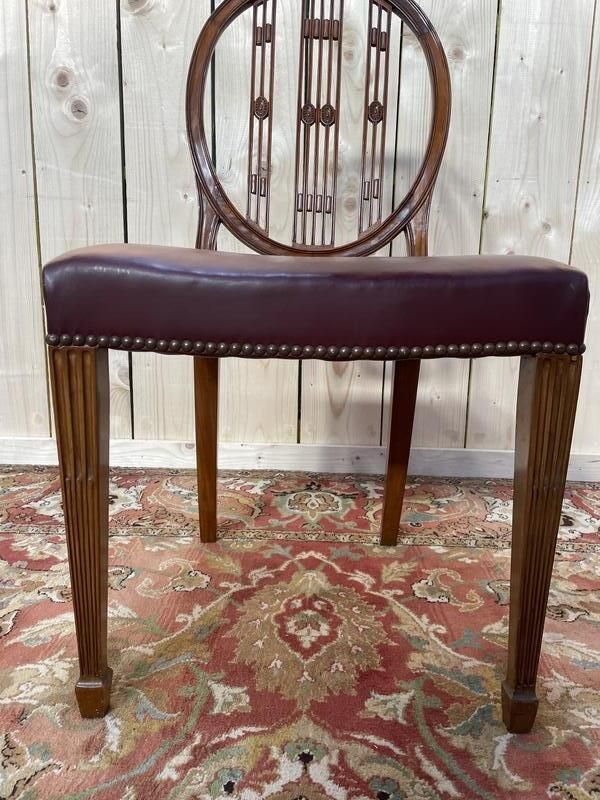 Suite De 6 Chaises De Style Louis XVI Bordeaux photo vinterior