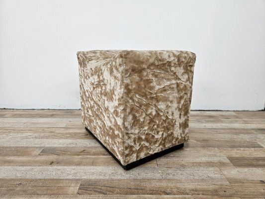 Vintage Upholstered Wooden Ottoman, 1950s photo Furniture
