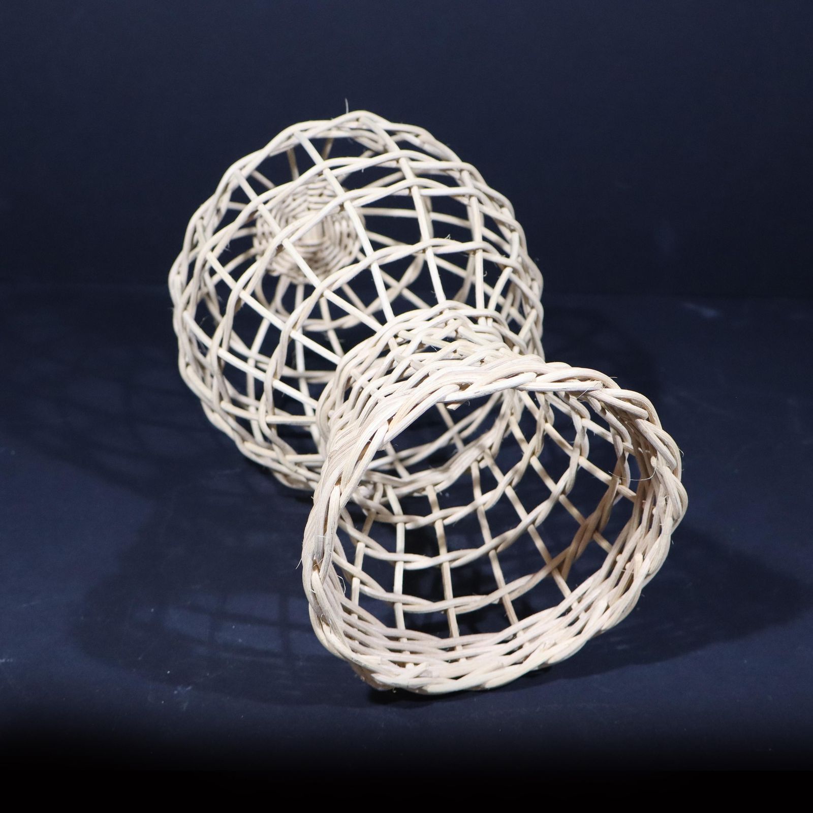Mid Century French Hat Stand Wire Rattan Mannequin Head Hat Wig Display, Wicker Home Decor photo vinterior