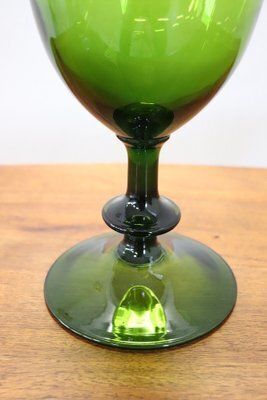 Italian Vase In Green Art Glass, 1960s photo for sale