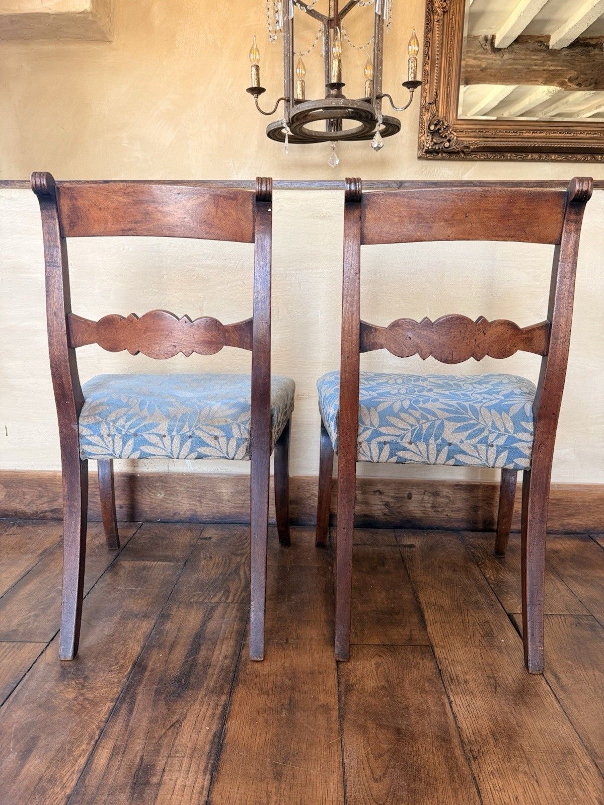 Fine Quality Pair Of Antique Rosewood Regency Chairs In Need Of Reupholstering photo Furniture