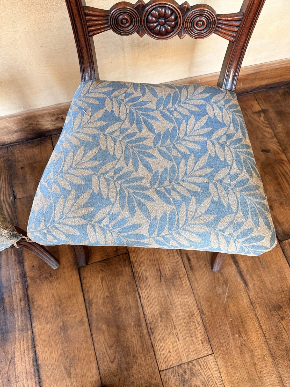 Fine Quality Pair Of Antique Rosewood Regency Chairs In Need Of Reupholstering photo vintage