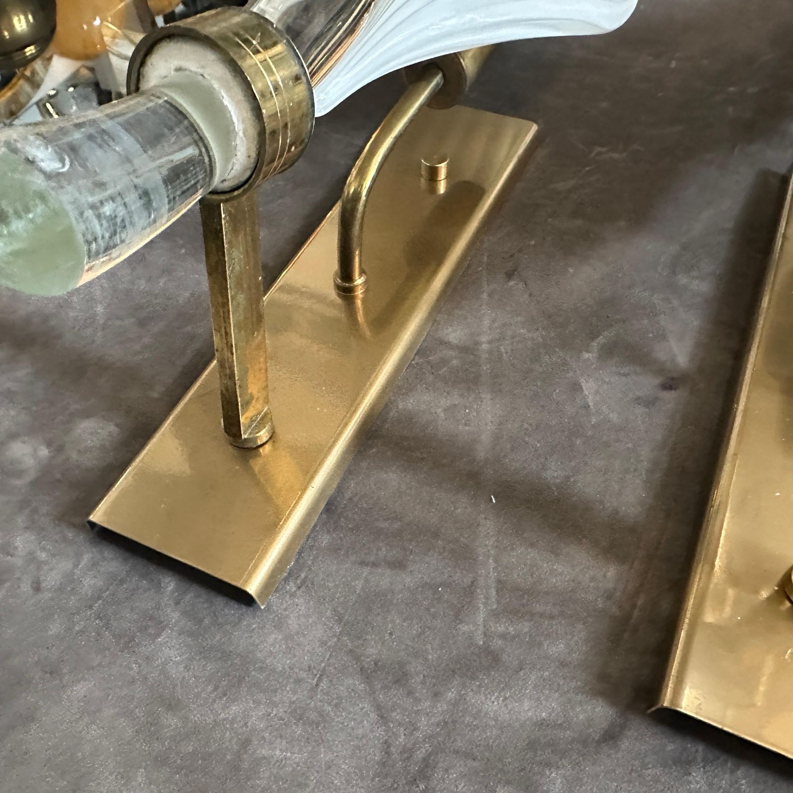 A Pair Of 1970s Mid Century Modern Murano Glass Huge Wall Sconces By Franco Luce photo 2354.0
