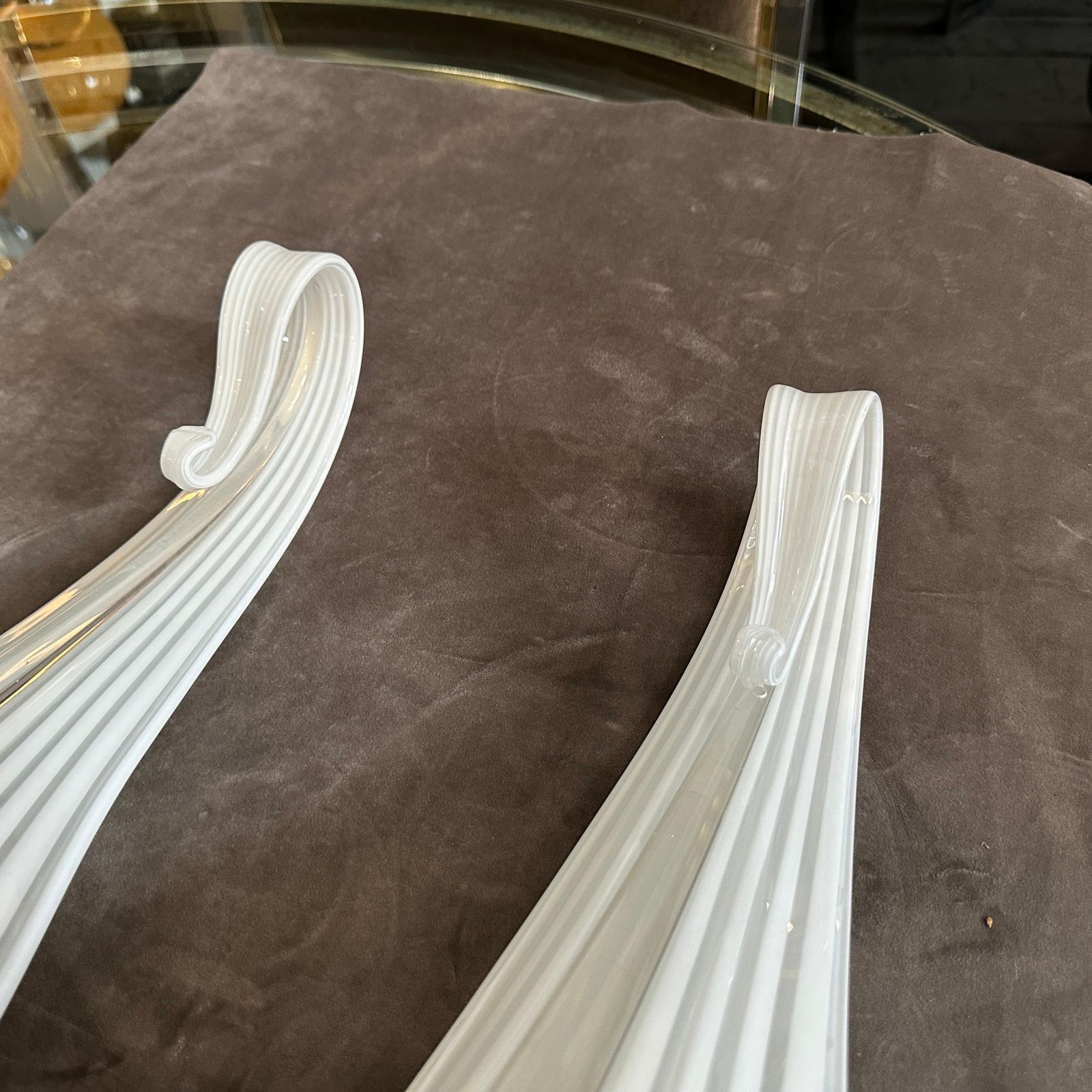 Lighting A Pair Of 1970s Mid Century Modern Murano Glass Huge Wall Sconces By Franco Luce photo
