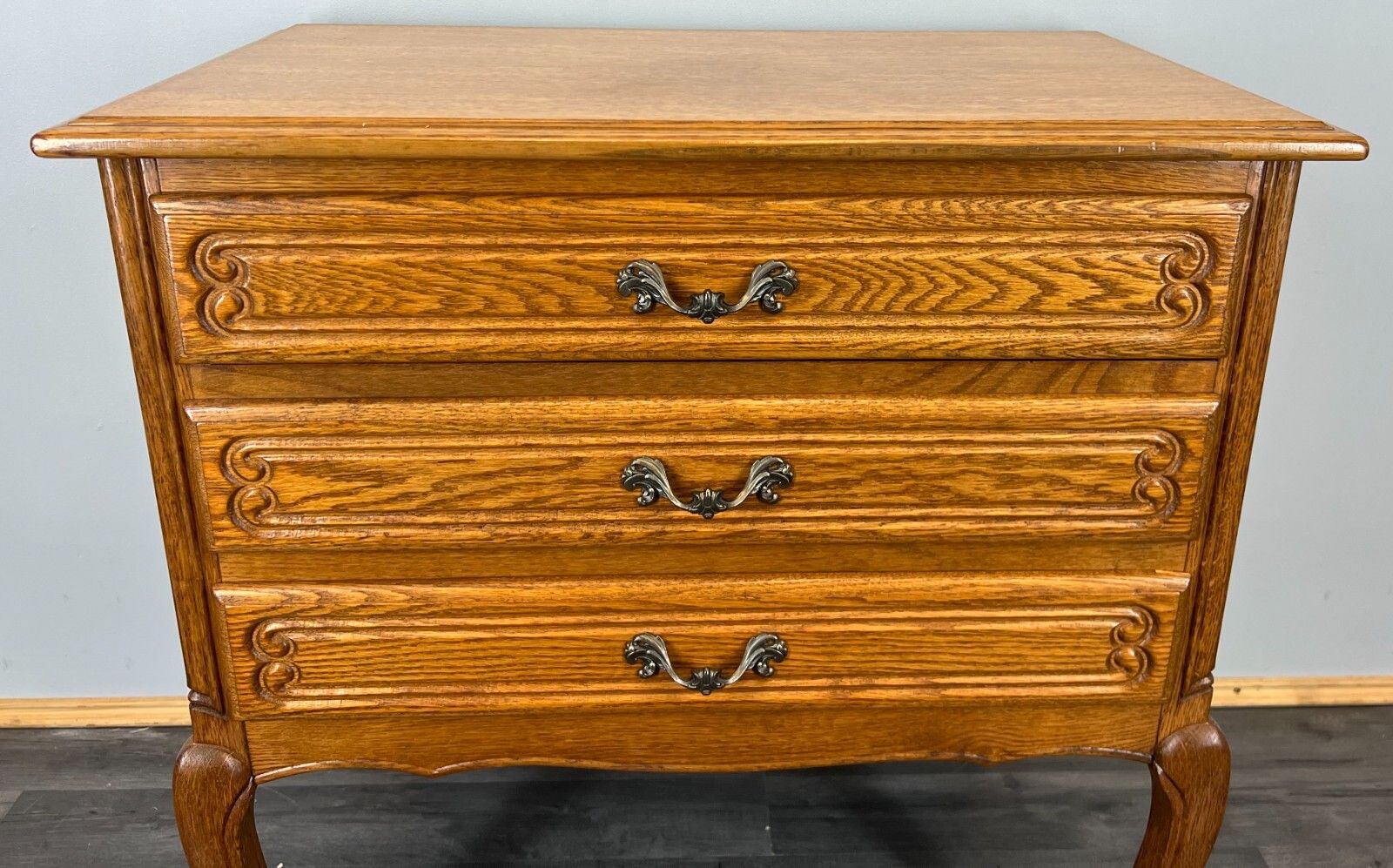 Vintage French Oak Chest Of Drawers Tallboy Louis XV Style Cabinet  – Lot 3773 photo for sale