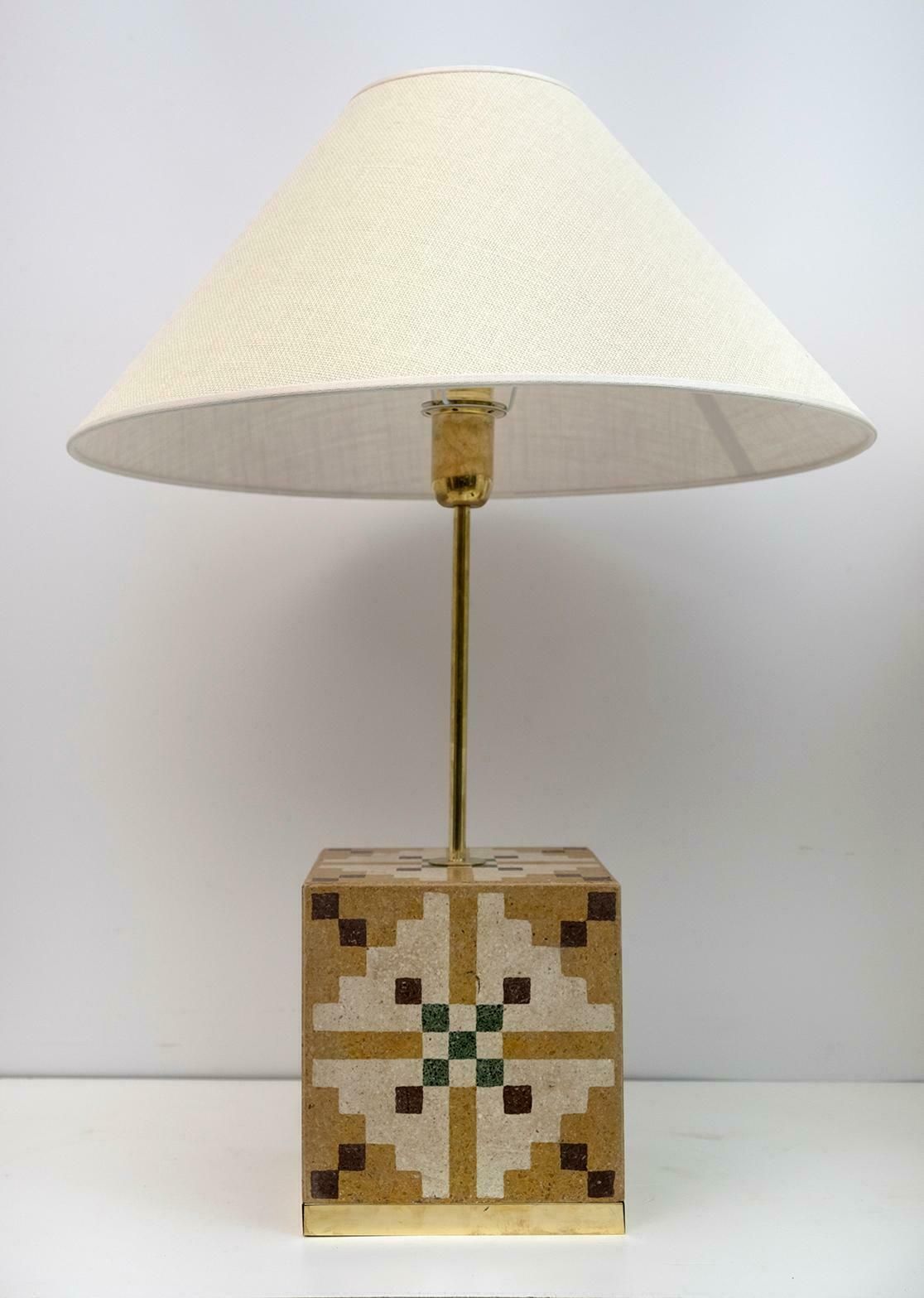 Pair Of Liberty Era Italian Cementite Table Lamps photo 1548.0