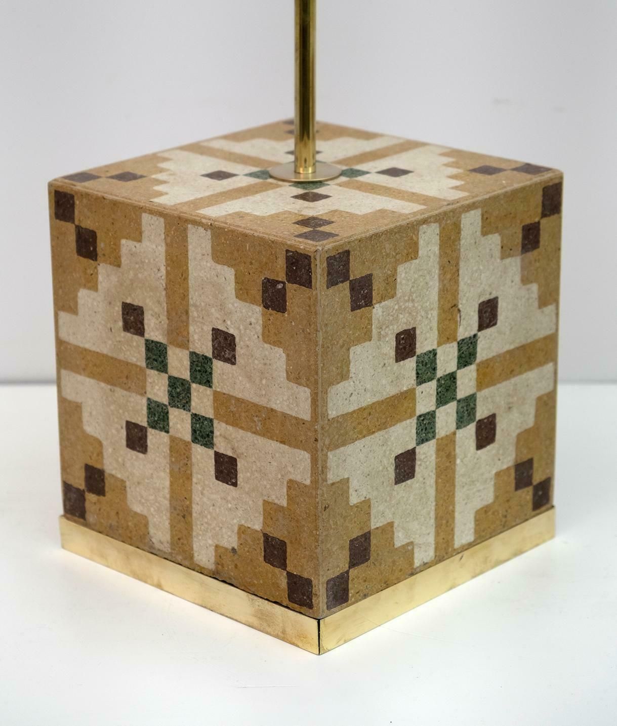 Pair Of Liberty Era Italian Cementite Table Lamps photo vintage